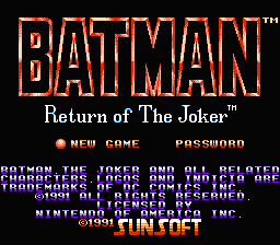 Batman: Return of the Joker title screenshot